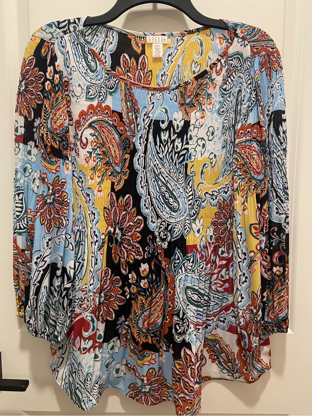 Spense Paisley Print Tunic Top in Blue, Yellow, Black, Red